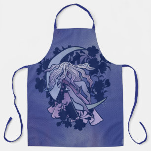 Tablier Déesse de la Lune Violette Symbole Triple Lune Art