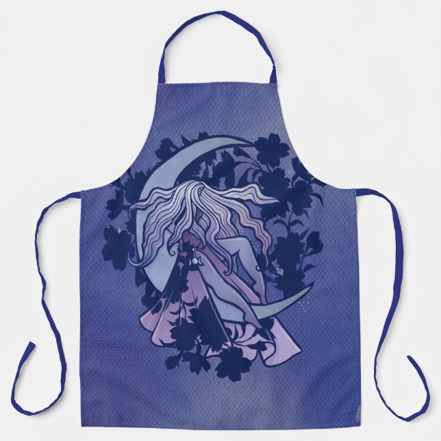 Tablier Déesse de la Lune Violette Symbole Triple Lune Art (Recto)