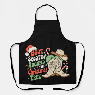 Tablier Défilé de bottes autour du sapin de Noël Western