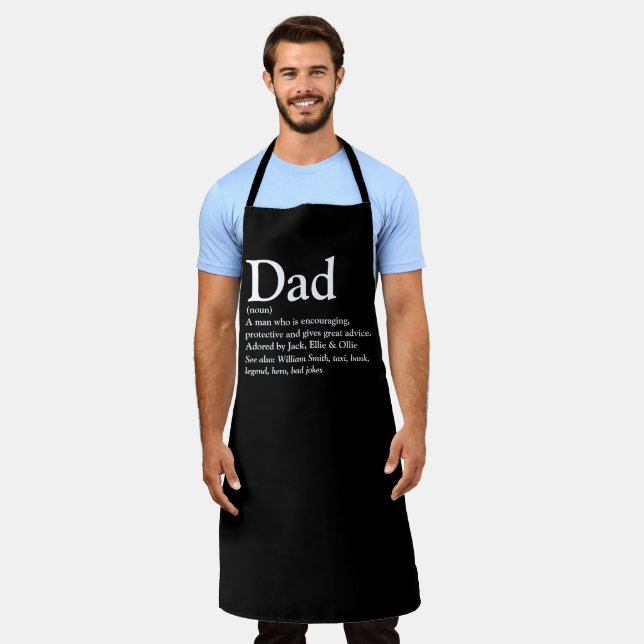 Tablier Définition de nom personnalisée pour papa (Porté)