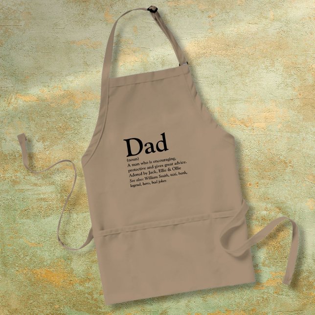 Tablier Définition de nom personnalisée pour papa (Dad Personalized Name Definition Adult Apron)