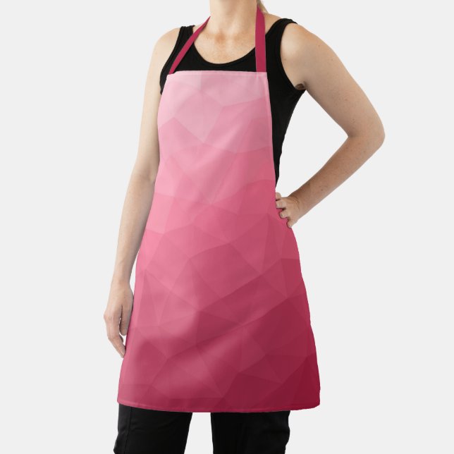 Tablier Dégradé géométrique en maille de motif rose clair (Insitu)