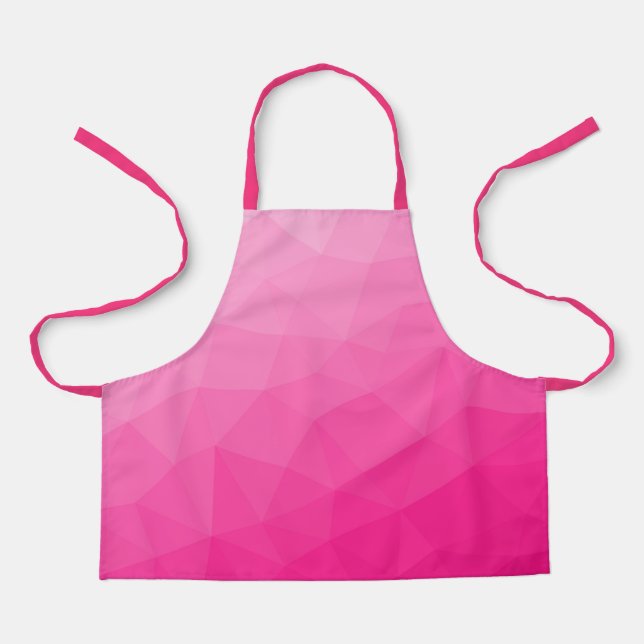 Tablier Dégradé rose chaud Motif en maille géométrique (Recto)