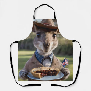 Tablier "Délice de l'Outback : Un kangourou mange une tour