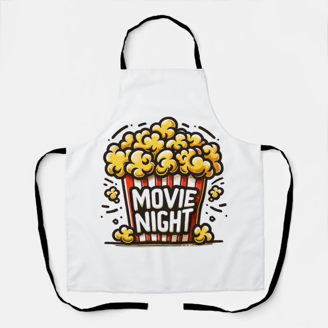 Tablier Délice de soirée cinéma Popcorn ludique (Recto)