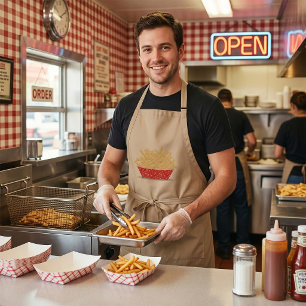 Tablier Délicieuses frites rétro fast food 