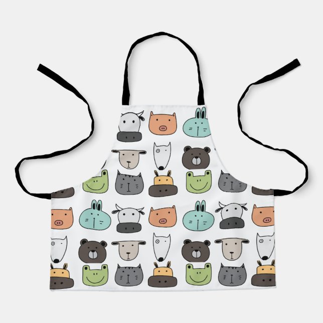 Tablier d'enfant - Visages d'animaux de ferme (Recto)