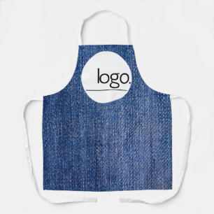 TABLIER DENIM BLUE LOGO BUSINESS BRAND COMPANY UNIFORME