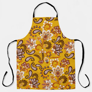 Tablier Dense floral ornemental dessiner à la main fleurs