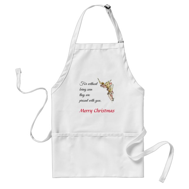 Tablier Des anges d'aquarelle élégants émergent des nuages (Devant)