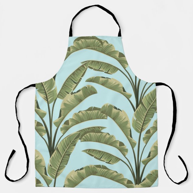 Tablier Des feuilles de bananes sans couture. motif tropic (Recto)