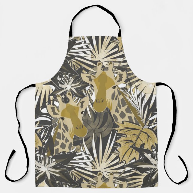 Tablier Des girafes dans la forêt tropicale. (Recto)