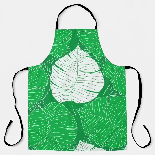 Tablier Design Abstrait de peinture à la feuille tropicale (Recto)