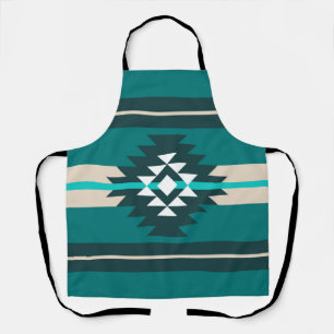 Tablier Design aztèque en couleur turquoise
