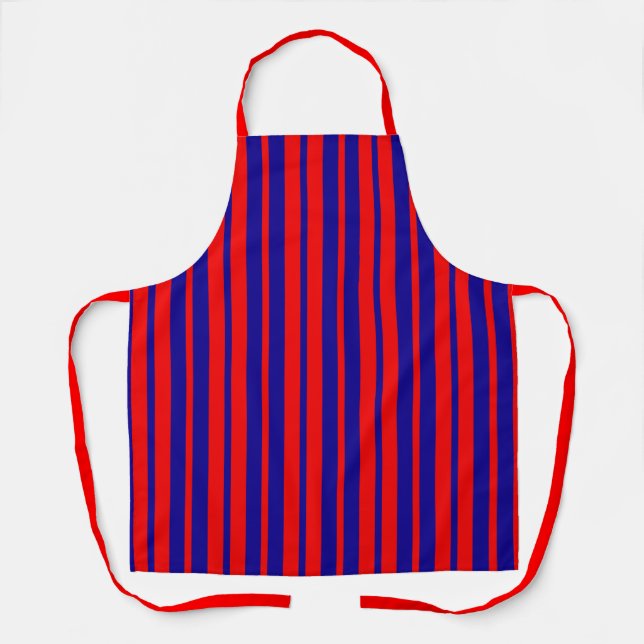 Tablier Design de bandes rouges et bleues (Recto)