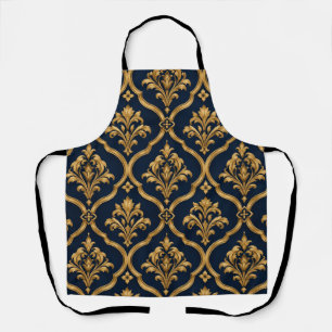 Tablier Design de motif vintage élégant en or et damas mar