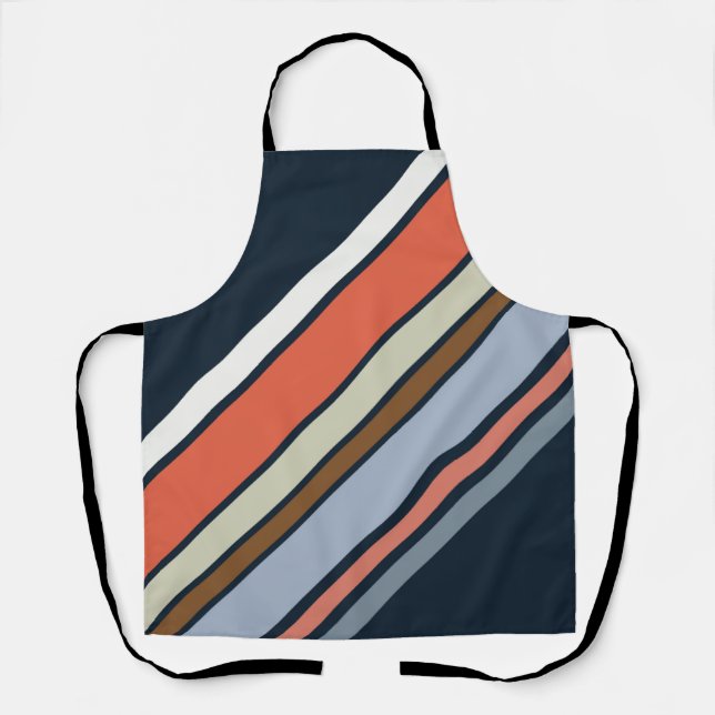 Tablier Design de rayures de style rétro diagonale (Recto)