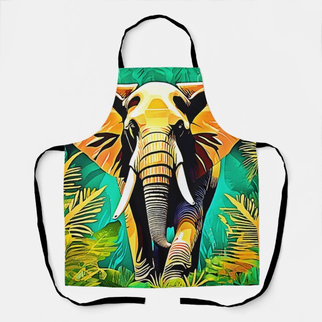Tablier Design de scène Eléphant de la Jungle (Recto)