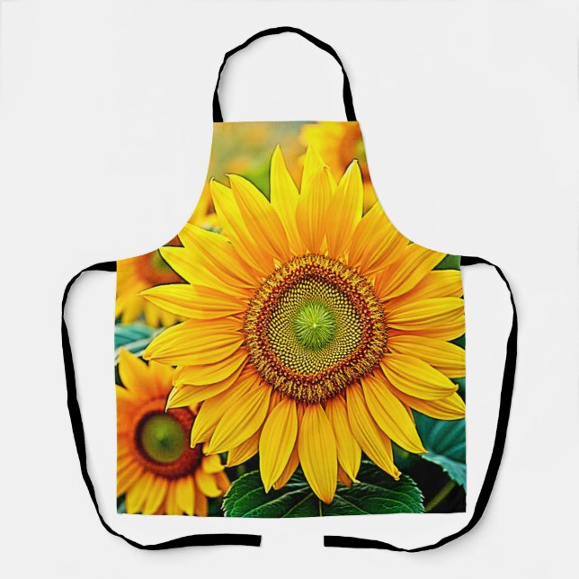 Tablier Design de sérénité du terrain de tournesol doré (Recto)