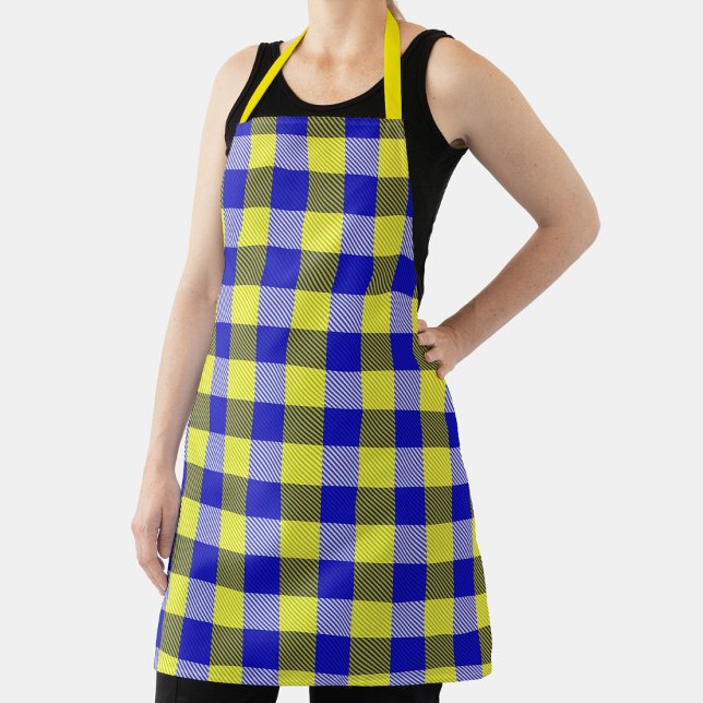 Tablier Design En vichy jaune bleu (Créateur téléchargé)