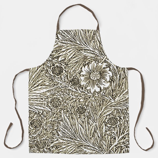 Tablier Design floral complexe en Brown et blanc (Recto)