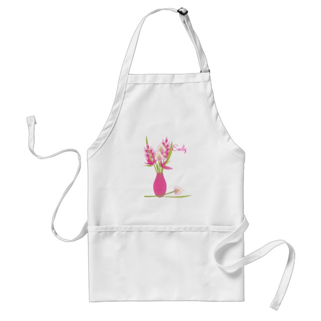 Tablier Design floral rose (Devant)