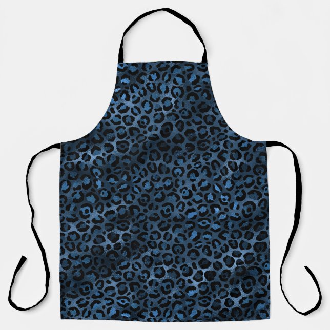 Tablier Design Leopard bleu et or série 3 (Recto)