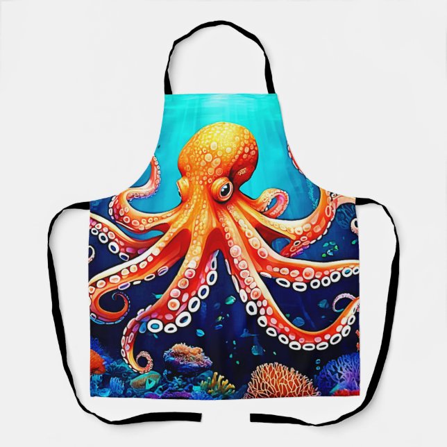 Tablier Design lumineux de la pieuvre de mer profonde (Recto)