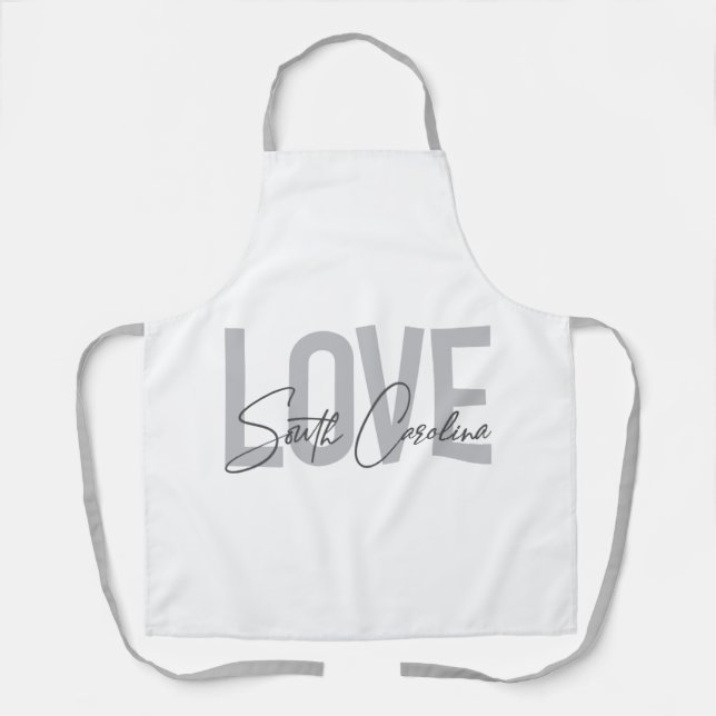 Tablier Design moderne, simple, cool Love South Carolina (Recto)