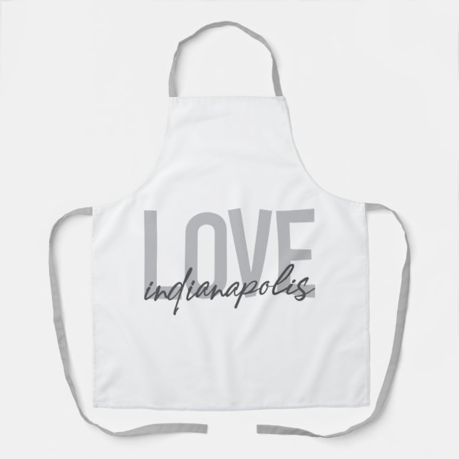 Tablier Design moderne, simple et cool de Love Indianapoli (Recto)