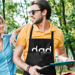 Tablier Design moderne simple père avec enfants Noms enfan