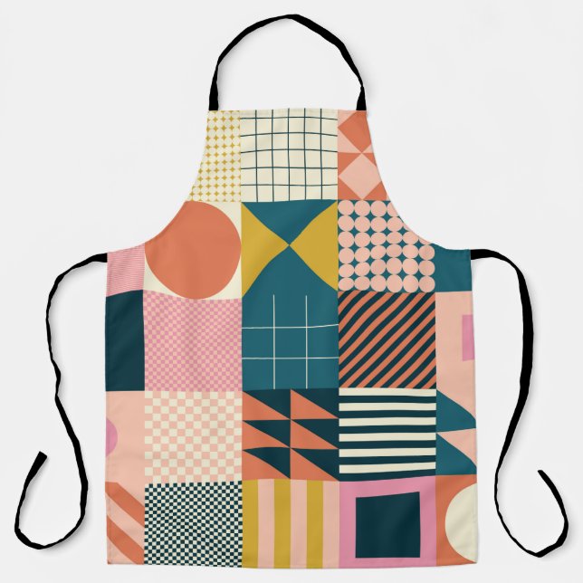 Tablier Design motif abstrait géométrique moderne avec sim (Recto)