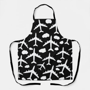 Tablier Design motif d'avions noirs