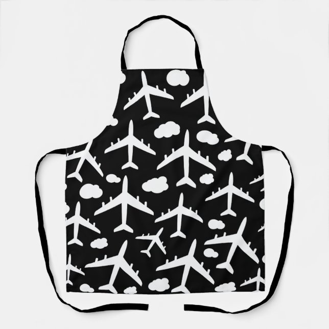 Tablier Design motif d'avions noirs (Recto)