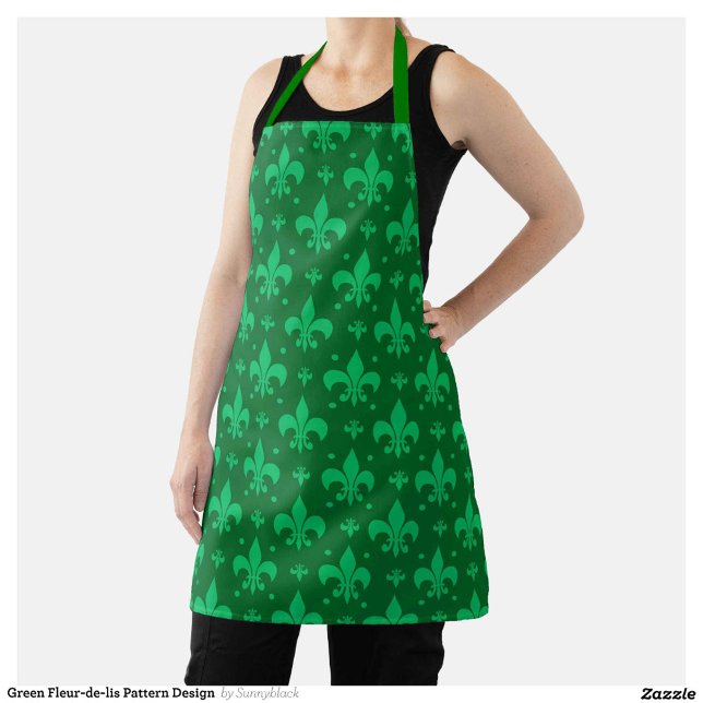 Tablier Design Motif Fleur de lis vert (Créateur téléchargé)
