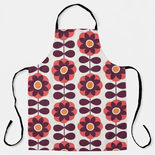 Tablier Design motif floral transparent. Style scandinave (Recto)