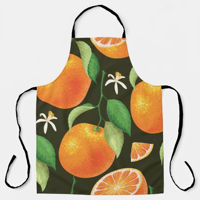 Tablier Design motif orange transparent. (Recto)