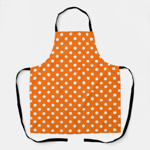 Tablier Design Pois blanc orange
