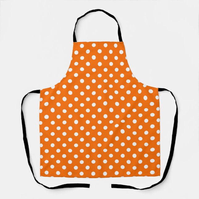 Tablier Design Pois blanc orange (Recto)