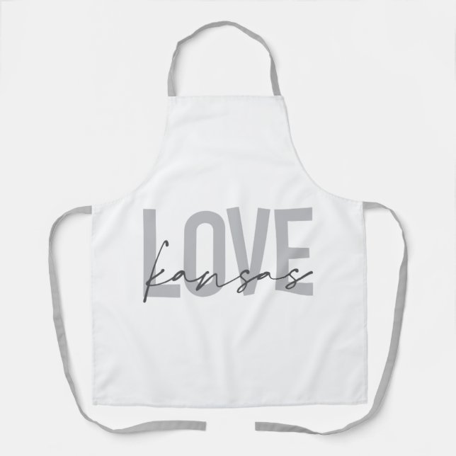 Tablier Design simple, moderne, urbain, cool Love Kansas (Recto)