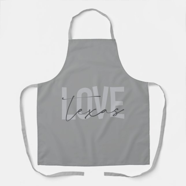 Tablier Design simple, moderne, urbain, cool Love Texas (Recto)
