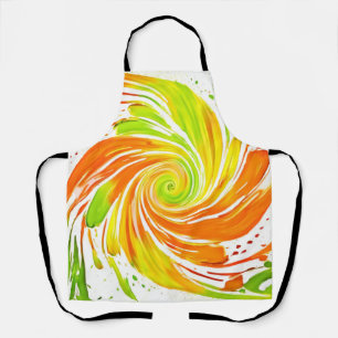 Tablier Design spiral vert et orange