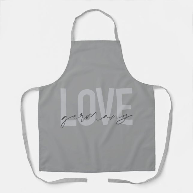 Tablier Design urbain, moderne, simple, cool Love Allemagn (Recto)