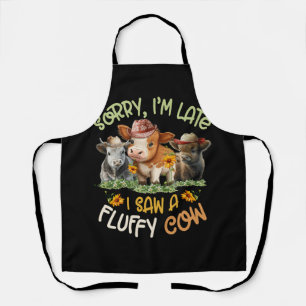 Tablier Désolé, J'Ai Vu Tard Une Vache Fluffy Highland Cow