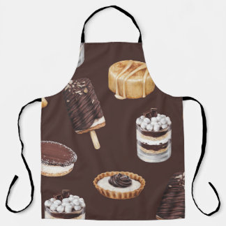 Tablier Desserts délicieux : Motif de croquis de nourritur