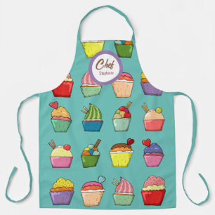 Tablier Desserts Whimsical Colorés Zone modifiable