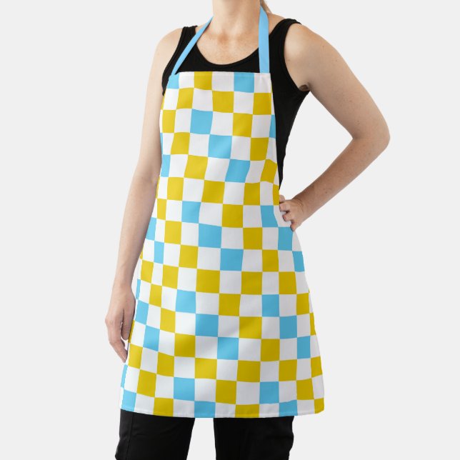 Tablier Dessin à carreaux jaune blanc bleu (Insitu)