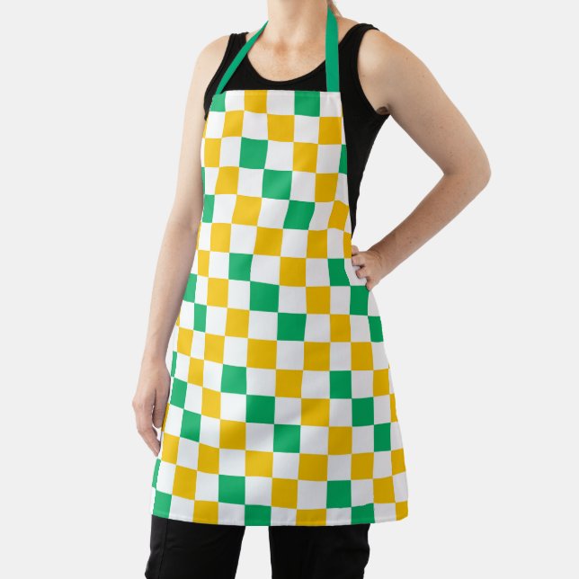 Tablier Dessin à carreaux jaune blanc vert (Insitu)