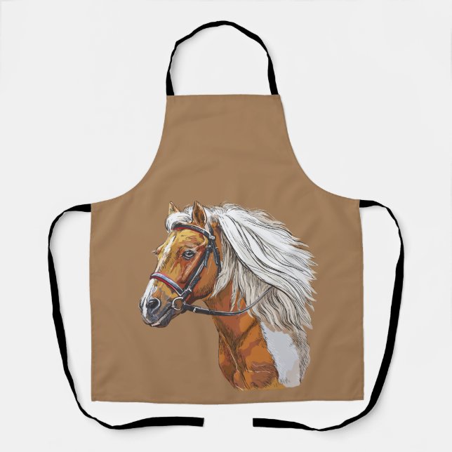 Tablier Dessin à la main portrait de cheval (Recto)