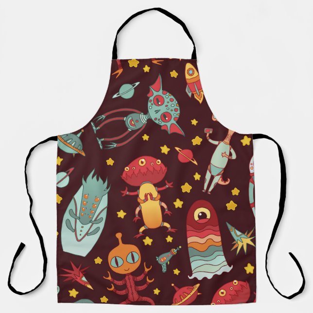 Tablier Dessin Alien : Espace Vintage (Recto)